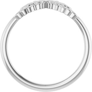 Sterling Silver Polished Stackable Angel Wings Ring Size 7