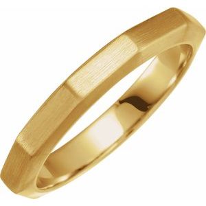 14K Yellow Gold 3 Mm Polished Geometric Decagon Band Size 7