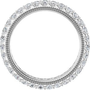 14K White Gold Round 2 Mm G-H Si1-Si2 9/10 Ctw Lab-Grown Diamond Eternity Band Size 7