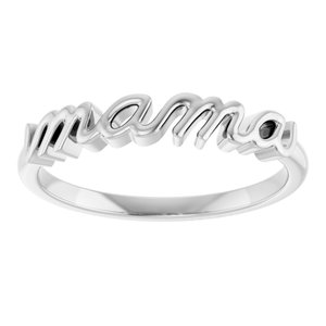 Sterling Silver Polished Mama Ring Size 7