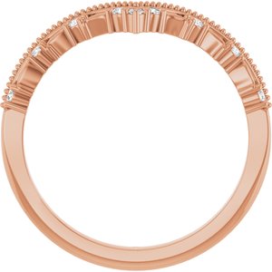 14K Rose Gold Lab-Grown Diamond Round 1.3 Mm Polished .08 Ctw Lab Grown Diamond Contour Band Size 7