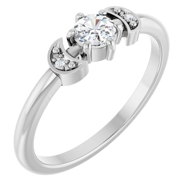 14K Yellow Or White Gold Round 4 Mm Polished 1/6 Ctw Natural Diamond Stackable Ring, Size 7