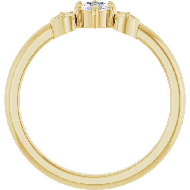 14K Yellow Or White Gold Round 4 Mm Polished 1/6 Ctw Natural Diamond Stackable Ring, Size 7