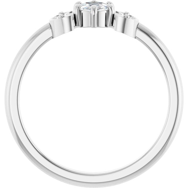 14K Yellow Or White Gold Round 4 Mm Polished 1/6 Ctw Natural Diamond Stackable Ring, Size 7