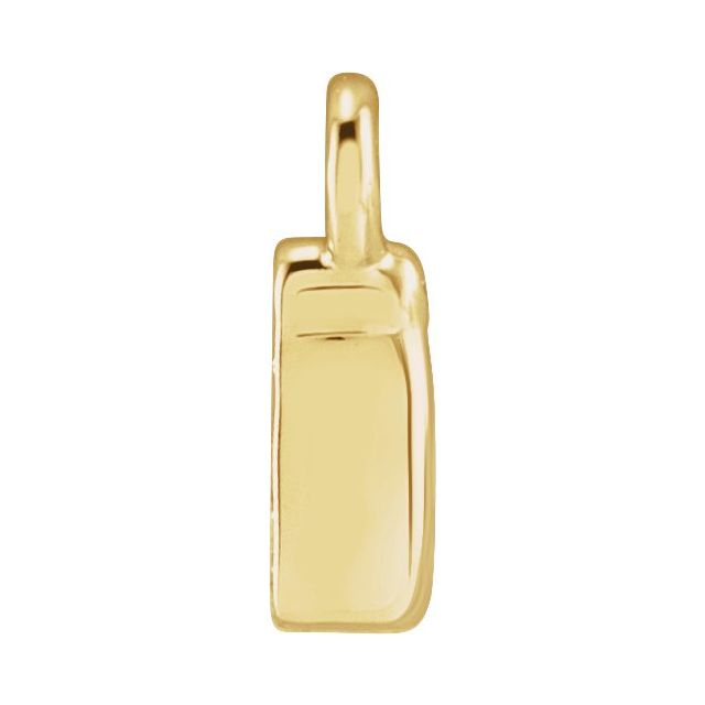 14K Yellow Or White Or Rose Gold Round .75 Mm I1, H+ Polished Natural Diamond Lowercase Initial Dangle