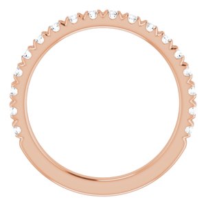 14K Rose Gold Round I1, G-H Polished Lab-Grown Diamond French-Set Matching Band