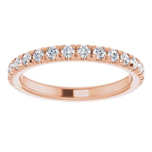 14K Rose Gold Round I1, G-H Polished Lab-Grown Diamond French-Set Matching Band