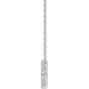 14K White Gold Round 1.3Mm Gh Si1-Si2 1/6 Ctw Lab-Grown Diamond Sideways Cross Necklace, Length: 18 In