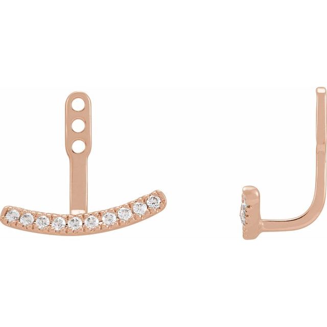 14K Yellow Or White Or Rose Gold 1.3Mm Round Polished 1/5 Ctw Lab-Grown Diamond Earring Jackets