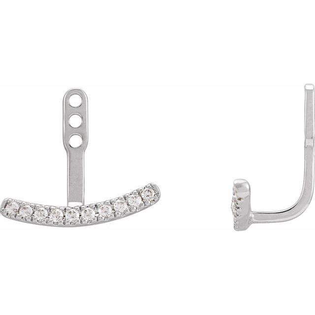14K Yellow Or White Or Rose Gold 1.3Mm Round Polished 1/5 Ctw Lab-Grown Diamond Earring Jackets