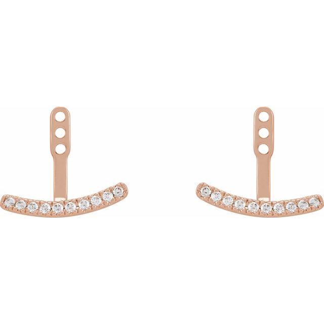 14K Yellow Or White Or Rose Gold 1.3Mm Round Polished 1/5 Ctw Lab-Grown Diamond Earring Jackets