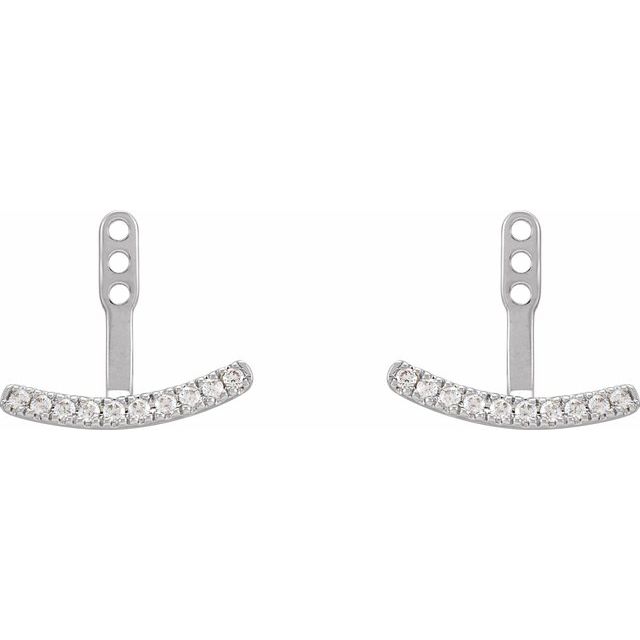 14K Yellow Or White Or Rose Gold 1.3Mm Round Polished 1/5 Ctw Lab-Grown Diamond Earring Jackets