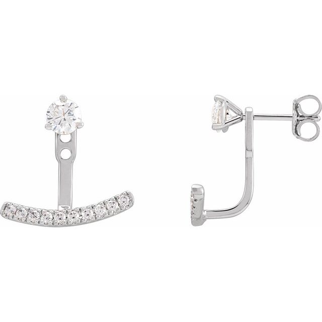 14K Yellow Or White Or Rose Gold 1.3Mm Round Polished 1/5 Ctw Lab-Grown Diamond Earring Jackets