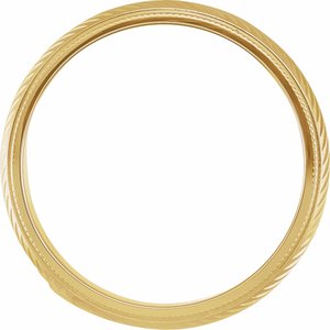 14K Yellow Gold 6 mm Milgrain Herringbone Pattern Band with Satin Finish Size 7.5