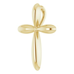 14K Yellow Gold 17 X 13.01 Mm 16-18 In Polished Cross Necklace