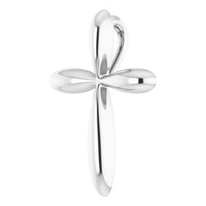 Sterling Silver 17 X 13.01 Mm 16-18 In Polished Cross Necklace