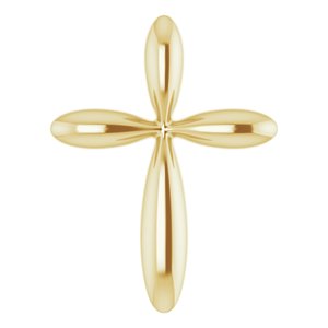14K Yellow Gold 17 X 13.01 Mm 16-18 In Polished Cross Necklace