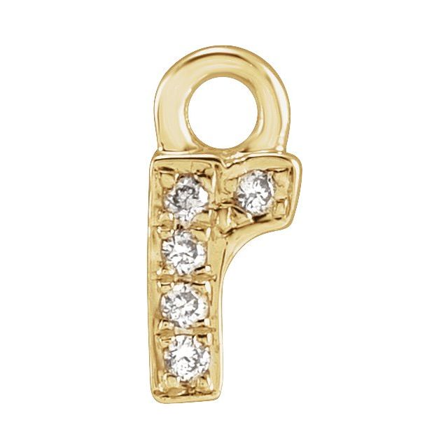 14K Yellow Or White Or Rose Gold Round .75 Mm I1, H+ Polished Natural Diamond Lowercase Initial Dangle
