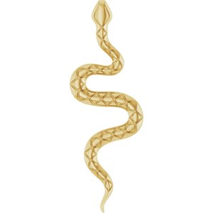 14K Yellow Gold 19.5 X 6.76 Mm Polished Snake Pendant