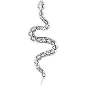Sterling Silver 19.5 X 6.76 Mm Polished Snake Pendant