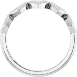 Sterling Silver Polished Connected Heart Ring Size 7