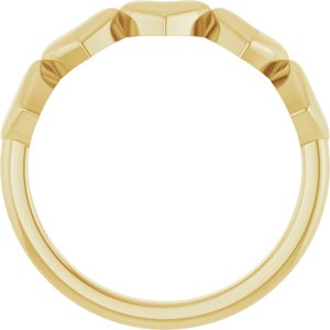 14K Yellow Gold Polished Connected Heart Ring Size 7
