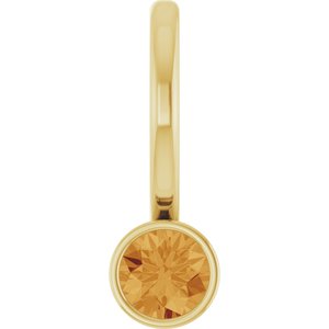 14K Yellow Gold Round 3 Mm Natural Citrine Bezel-Set Pendant