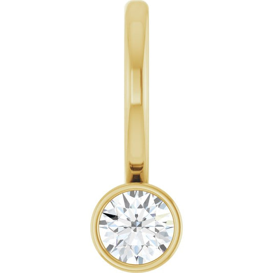 14K Yellow Gold Or Sterling Silver Round 3Mm I1, G-H Polished Natural Gemstone Charm/Pendant