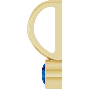 14K Yellow Gold Round 3 Mm Natural Blue Sapphire Bezel-Set Pendant