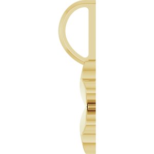 14K Yellow Gold 17.48 X 10.74 Mm Polished Four Leaf Clover Pendant