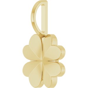 14K Yellow Gold 17.48 X 10.74 Mm Polished Four Leaf Clover Pendant