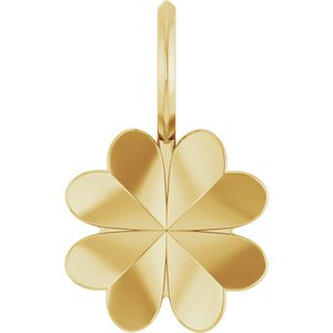14K Yellow Gold 17.48 X 10.74 Mm Polished Four Leaf Clover Pendant