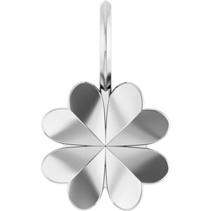 14K White Gold 17.48 X 10.74 Mm Polished Four Leaf Clover Pendant
