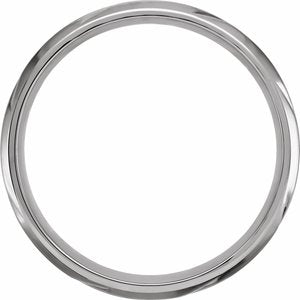14K White Gold 6 Mm Polished Diagonal Design Band Size 10