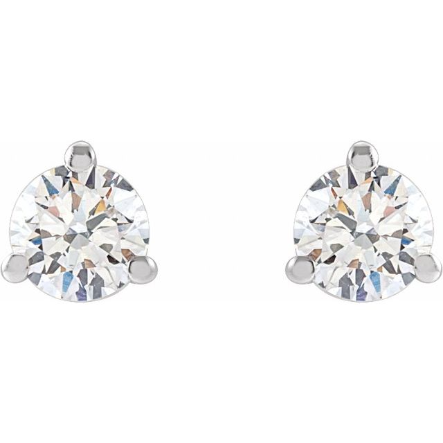 14K Yellow Or White Gold Round Vs, F+ Friction 3-Prong Polished Lab-Grown Diamond Stud Earrings