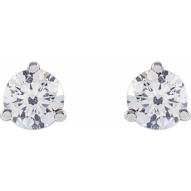 14K Yellow Or White Gold Round Vs, F+ Friction 3-Prong Polished Lab-Grown Diamond Stud Earrings