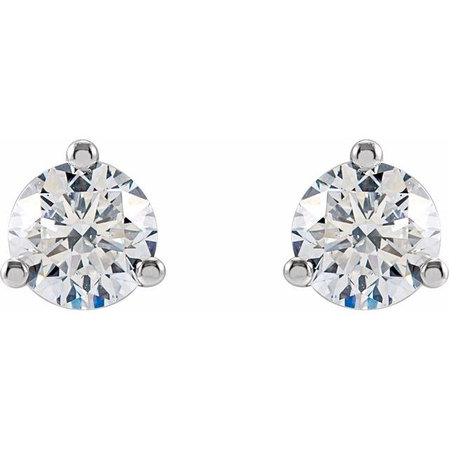 14K Yellow Or White Gold Round Vs, F+ Friction 3-Prong Polished Lab-Grown Diamond Stud Earrings