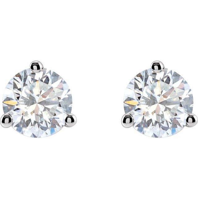 14K Yellow Or White Gold Round Vs, F+ Friction 3-Prong Polished Lab-Grown Diamond Stud Earrings