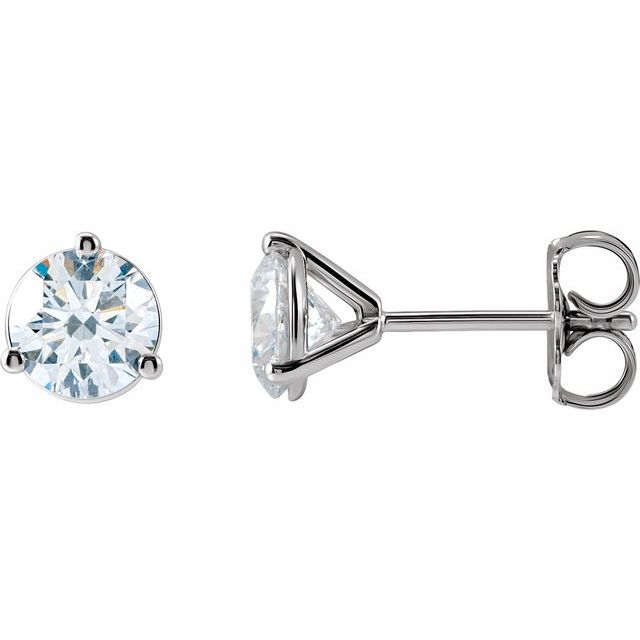 14K Yellow Or White Gold Round Vs, F+ Friction 3-Prong Polished Lab-Grown Diamond Stud Earrings