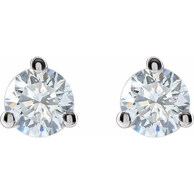 14K Yellow Or White Gold Round Vs, F+ Friction 3-Prong Polished Lab-Grown Diamond Stud Earrings