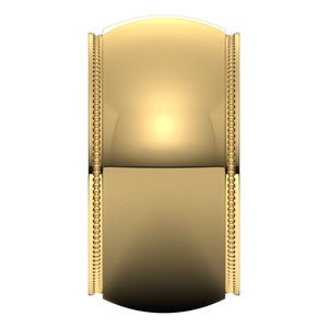 14K Yellow Or White Or Rose Gold Milgrain Stepped-Edge Half Round Band