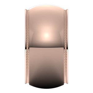 10K Yellow Or White Or Rose Gold Milgrain Stepped-Edge Half Round Band