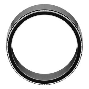 18K Yellow Or White Or Rose Gold Milgrain Standard Fit Flat Band