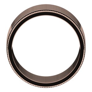 18K Yellow Or White Or Rose Gold Milgrain Standard Fit Flat Band