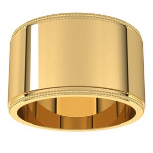 18K Yellow Or White Or Rose Gold Milgrain Standard Fit Flat Band