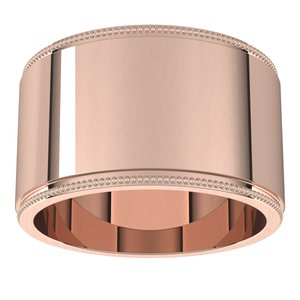 18K Yellow Or White Or Rose Gold Milgrain Standard Fit Flat Band