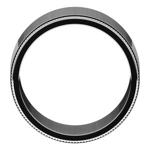 18K Yellow Or White Or Rose Gold Milgrain Standard Fit Flat Band