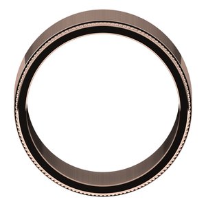 18K Yellow Or White Or Rose Gold Milgrain Standard Fit Flat Band