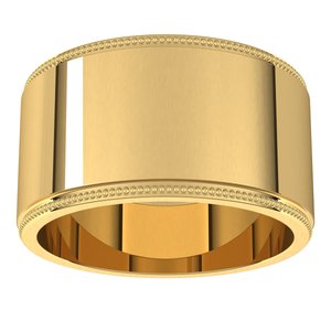 18K Yellow Or White Or Rose Gold Milgrain Standard Fit Flat Band