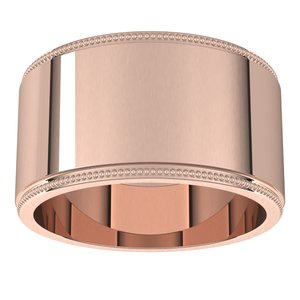 18K Yellow Or White Or Rose Gold Milgrain Standard Fit Flat Band
